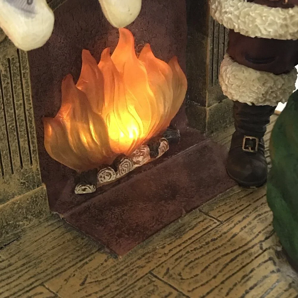 Thomas Kinkade Light Up The Holidays Light Of Christmas Santa Fireplace Bradford